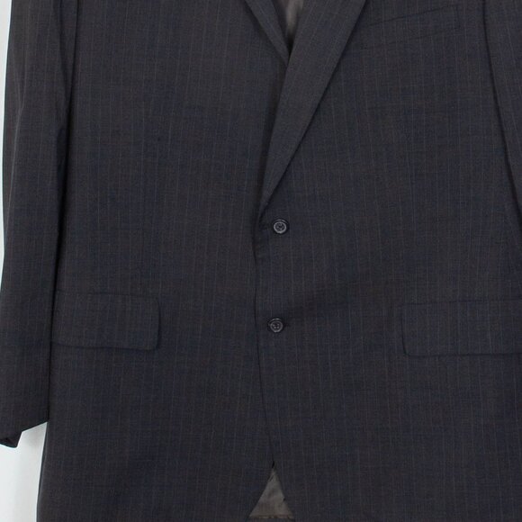 Brooks Brothers Brooksease Dark Gray Pinstriped Suit Jacket Mens Size 50 Long - Picture 3 of 8